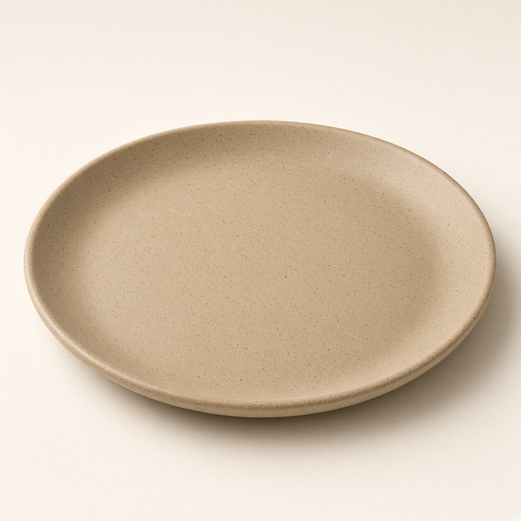 Steinzeugteller in Sand, 26 cm