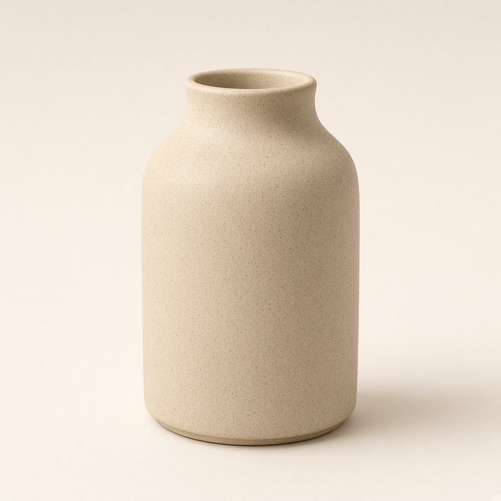 Steinzeugvase in Sand, 22 cm